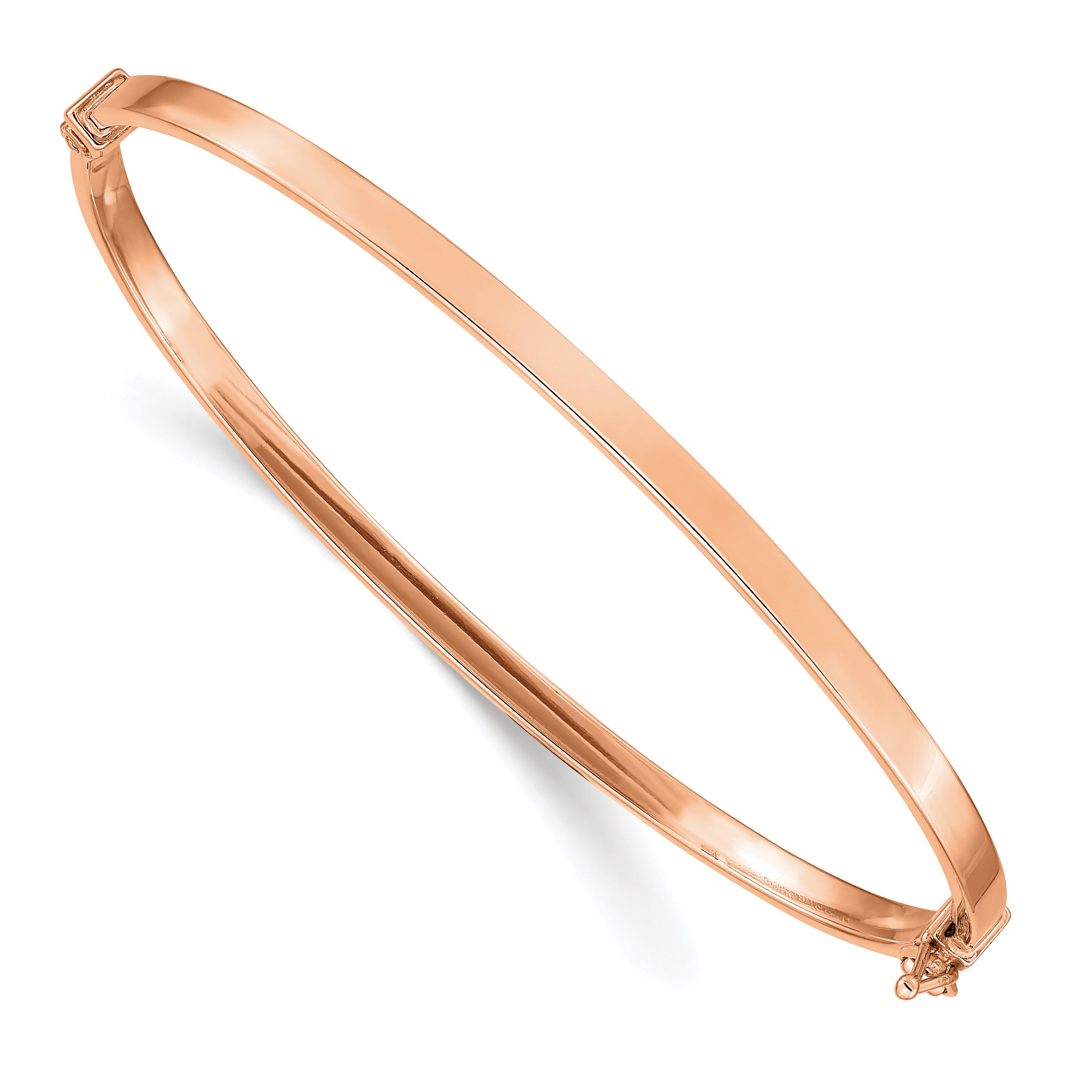 14K Rose Gold Polished Hinged Bangle Bracelet