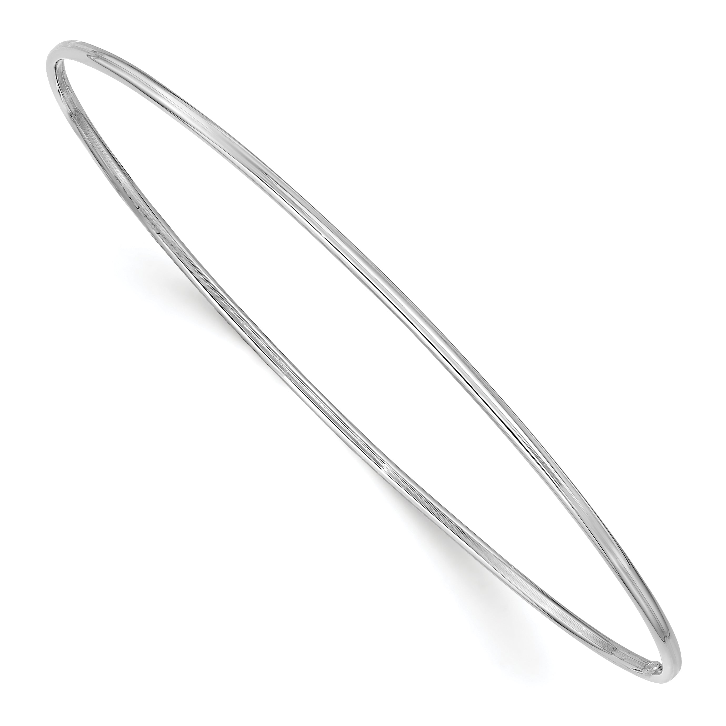 14k White Gold 1.5mm Polished Slip-on Bangle Bracelet