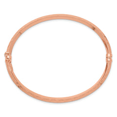 14k Rose Gold Polished Diamond-cut Hinged Bangle Bracelet