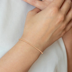 14K Rose Gold Beaded Slip-on Bangle