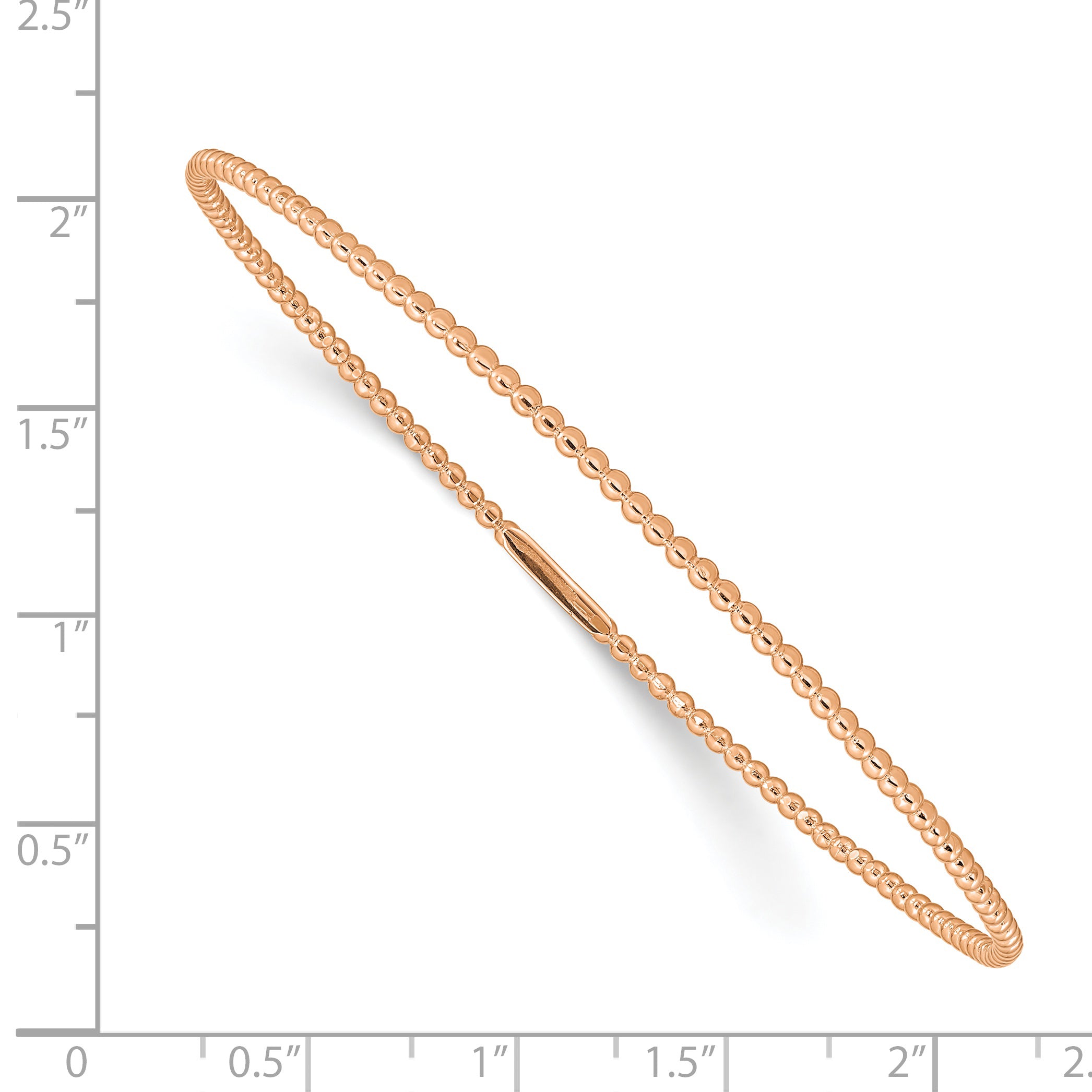 14K Rose Gold Beaded Slip-on Bangle