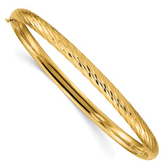 14k 3/16 Textured Hinged Bangle