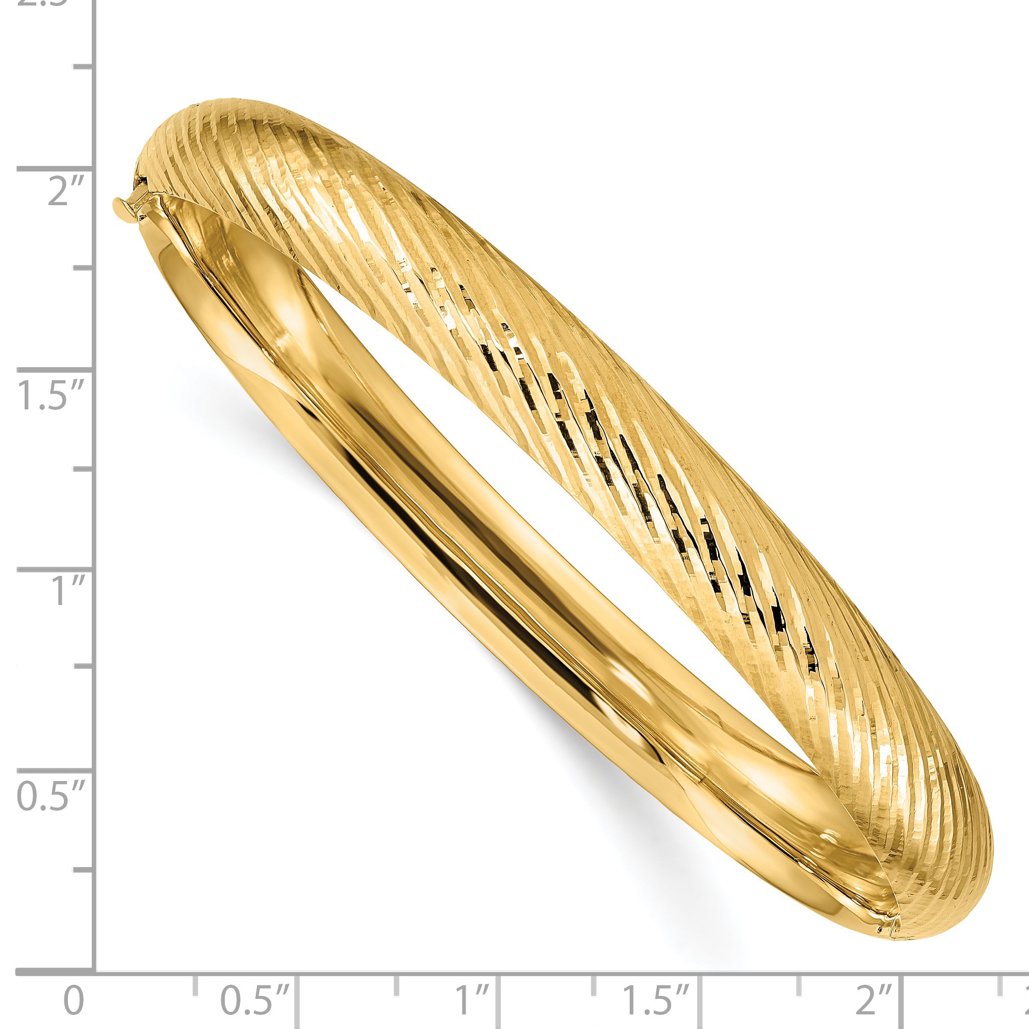 14k 5/16 Textured Hinged Bangle