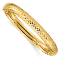 14k 5/16 Textured Hinged Bangle