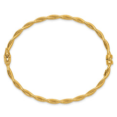 14K Yellow Gold Twisted Hinged Bangle