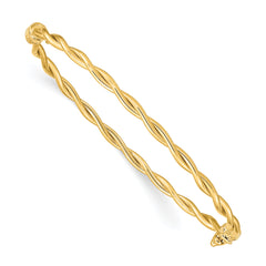 14K Yellow Gold Twisted Hinged Bangle