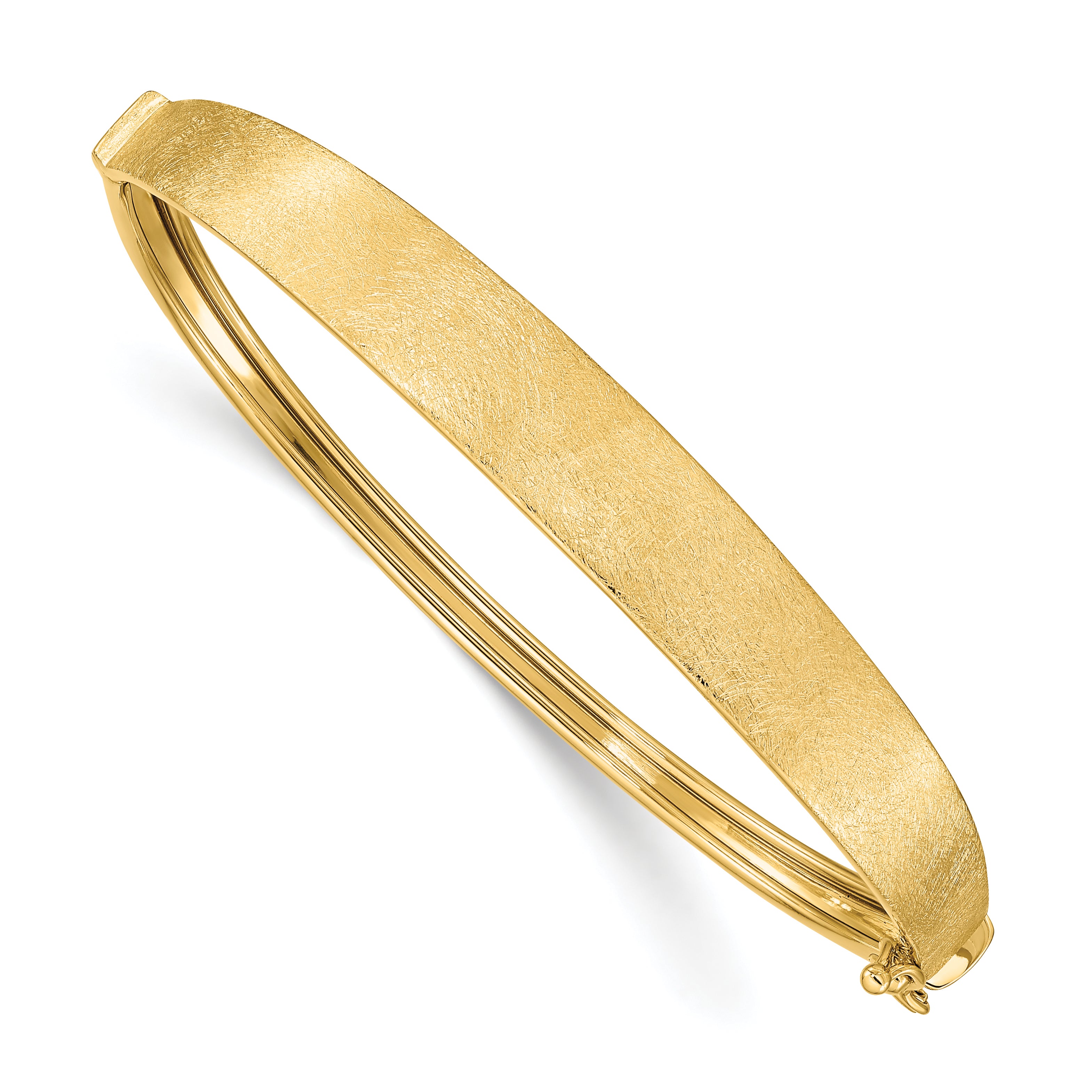 14k Satin Finish Graduated Hinged Bangle