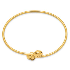 14K Polished Love Knot Flexible Bangle