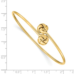 14K Polished Love Knot Flexible Bangle