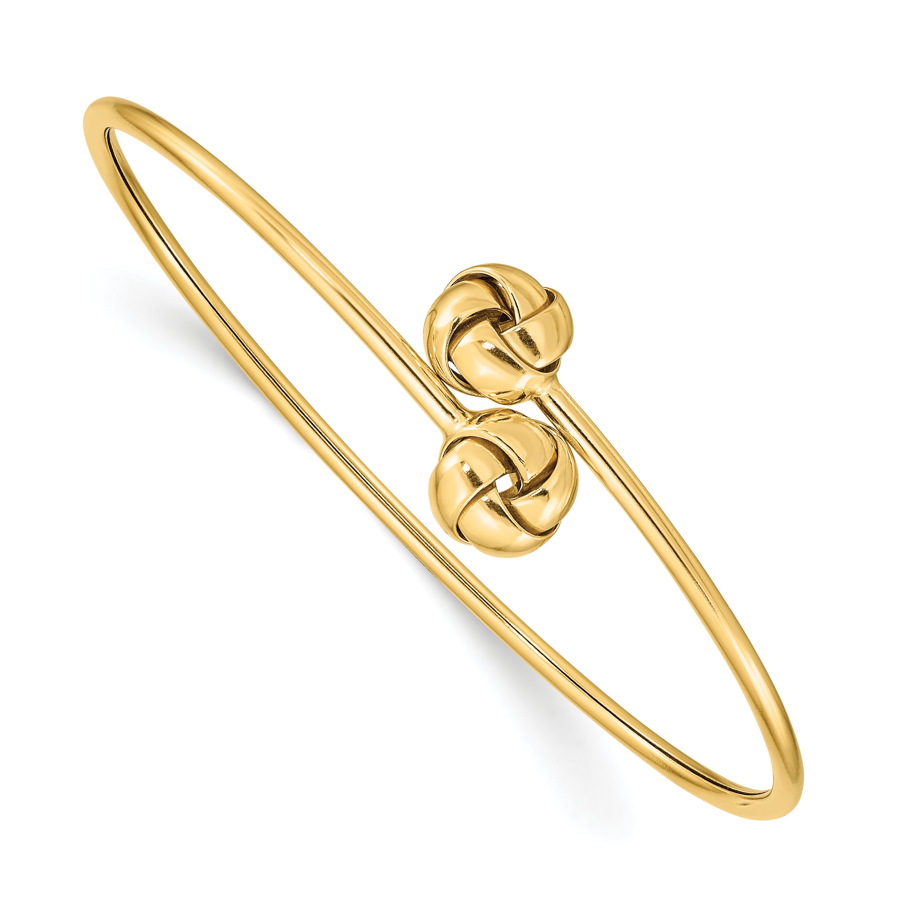 14K Polished Love Knot Flexible Bangle