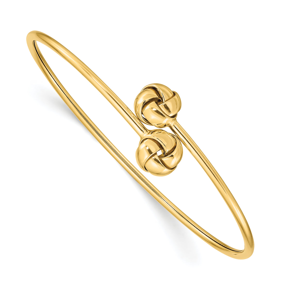 14K Polished Love Knot Flexible Bangle