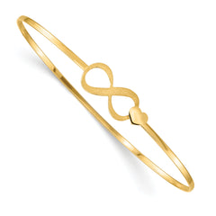 14K Brushed and Polished Infinity Heart Flexible Bangle