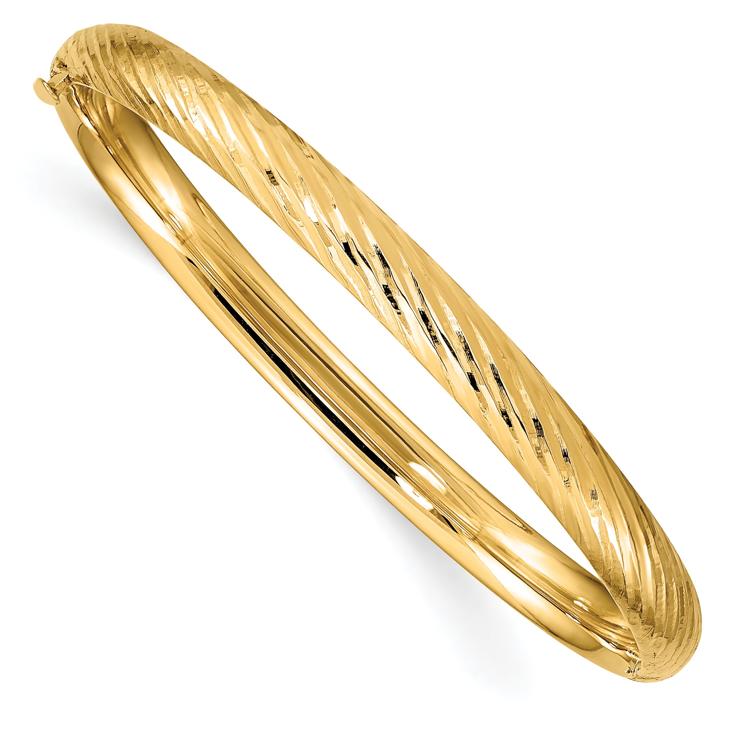 14k 3/16 Textured Children's Hinged Bangle