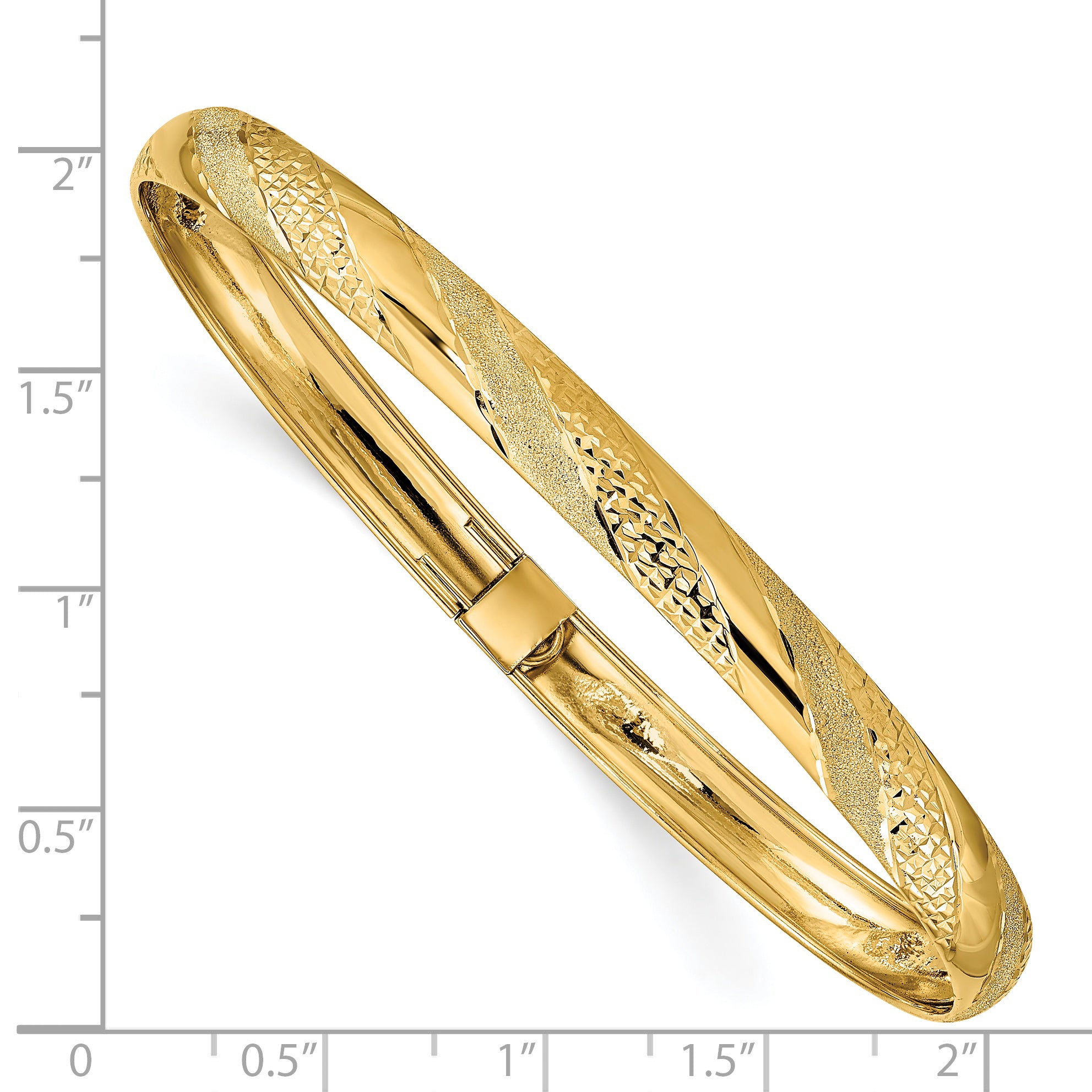 14k Twisted Diamond-cut Flexible Bangle