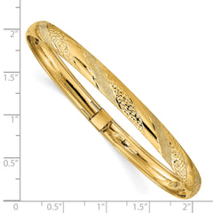 14k Twisted Diamond-cut Flexible Bangle