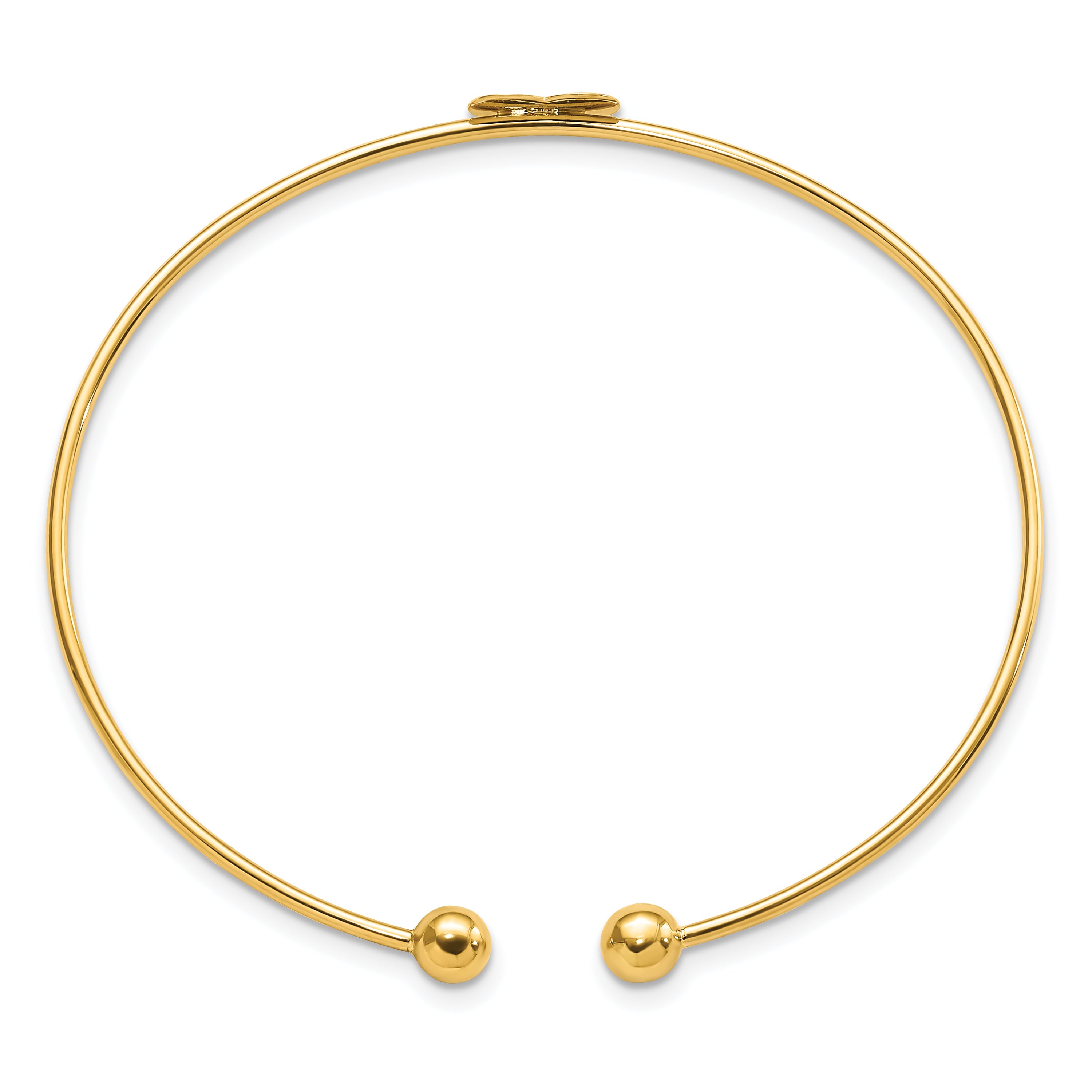 14K Polished Heart Flexible Bangle