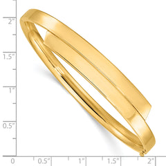 14ky 3/16 Polished Overlap Hinged Bangle