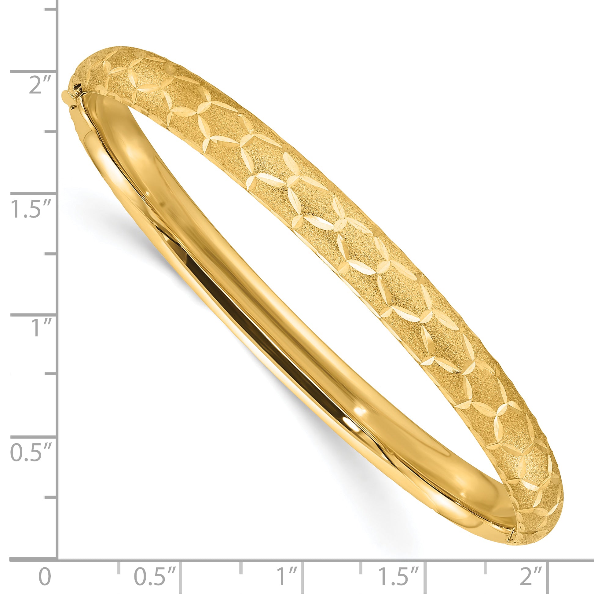 14k Satin D/C 6.20mm Hinged Bangle