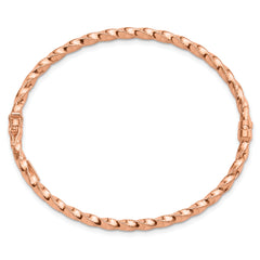 14K Rose Gold Twisted 3.20mm Hinged Bangle