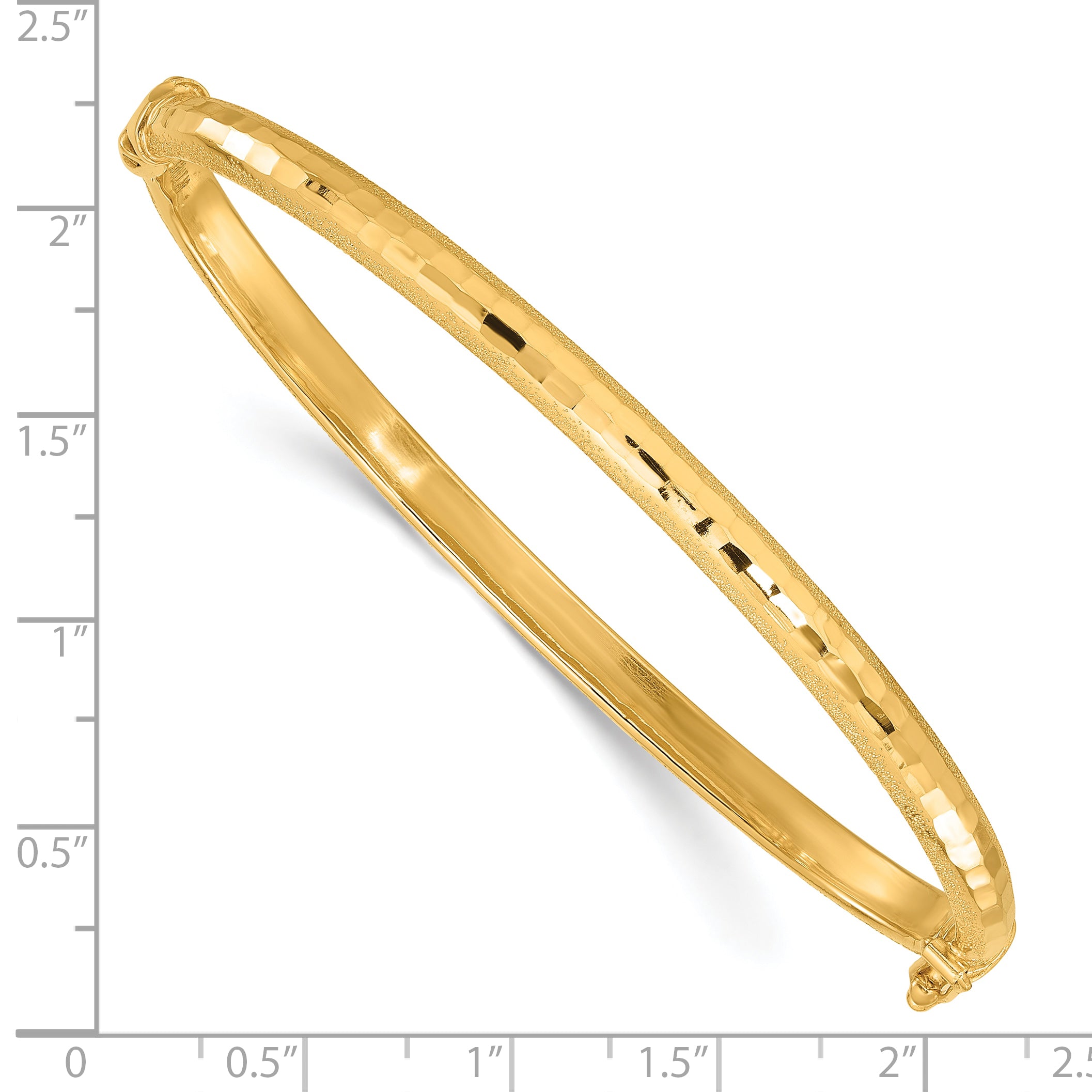 14K Diamond-cut and Laser-cut Fancy Hinged Bangle Bracelet