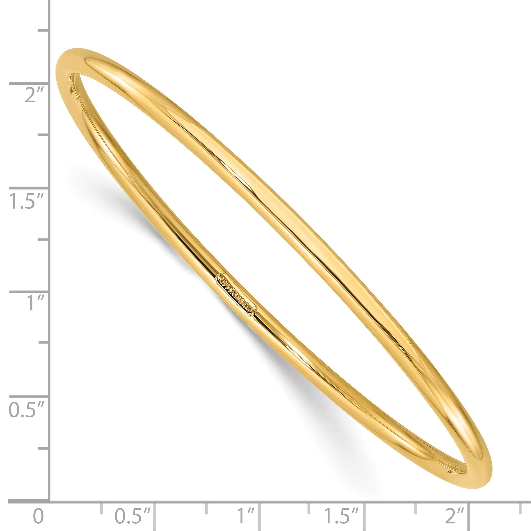 14k 3.00mm Polished Slip On Bangle