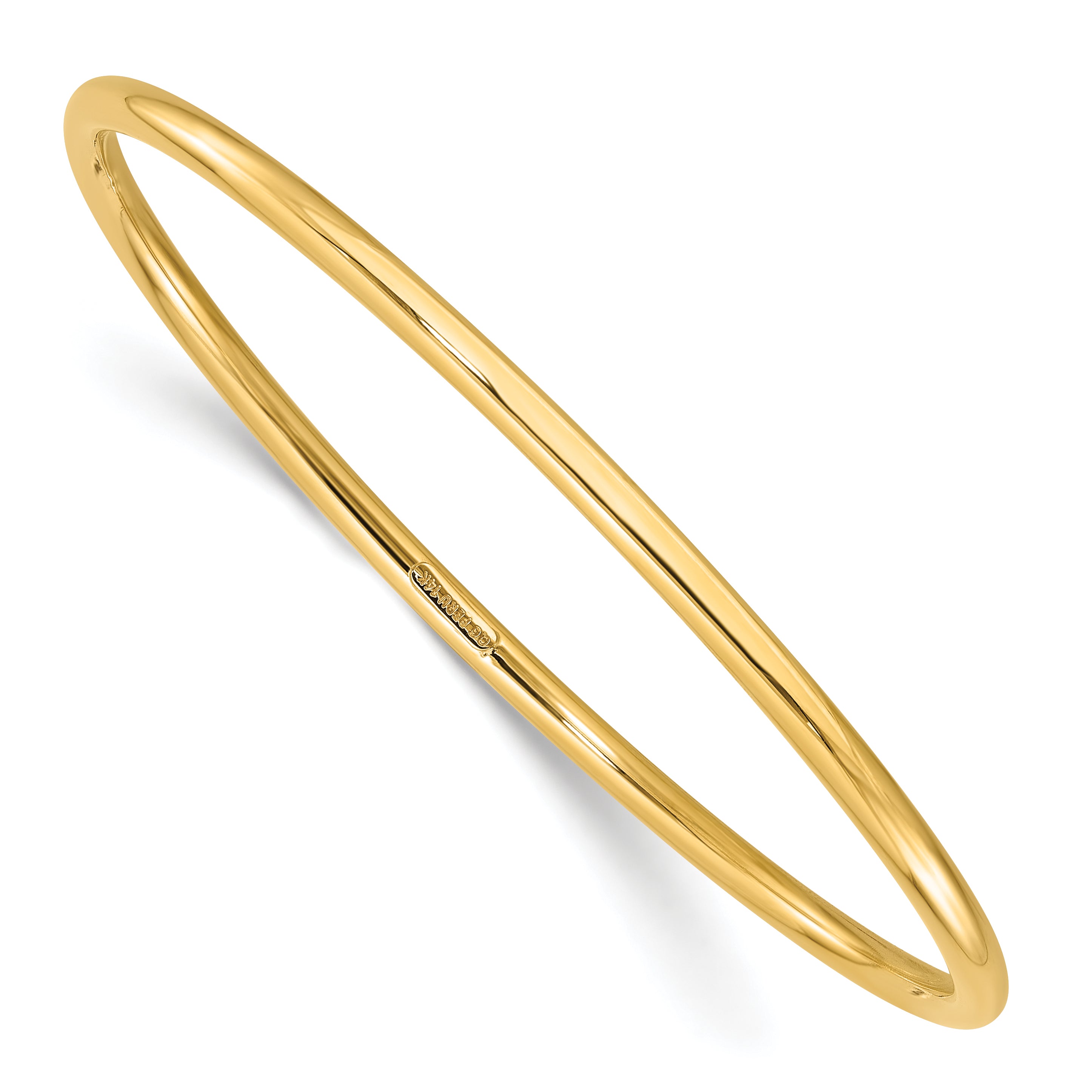 14k 3.00mm Polished Slip On Bangle