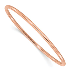 14k Rose Gold 3.00mm Polished Slip On Bangle