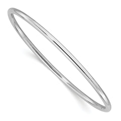 14k White Gold 3.00mm Polished Slip On Bangle