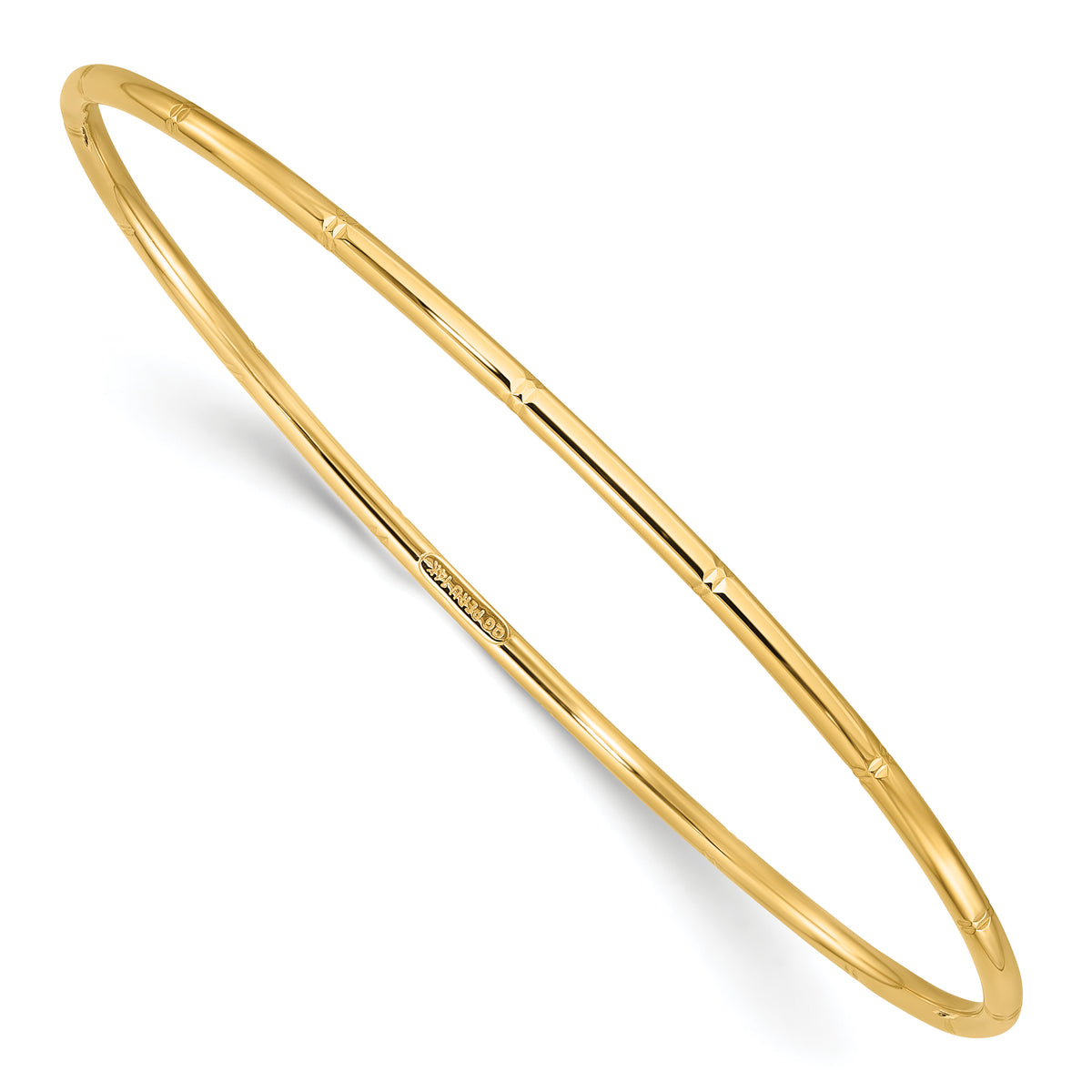 14k 2.00mm D/C Polished Slip On Bangle