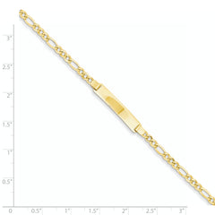 14k Semi-solid Polished Figaro Link ID Bracelet