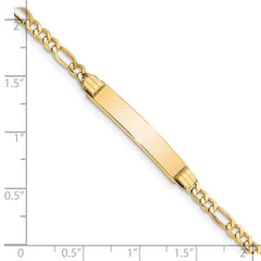 14k Semi-solid Polished Figaro Link ID Bracelet