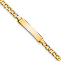 14k Semi-solid Cuban Link ID Bracelet