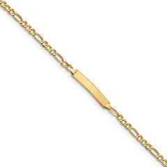 14K Semi-Solid Figaro Link ID Bracelet