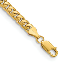 14K 9 inch 5.5mm Solid Miami Cuban Link with Lobster Clasp Chain