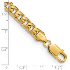 14K 8 inch 6.25mm Solid Miami Cuban Link with Lobster Clasp Bracelet