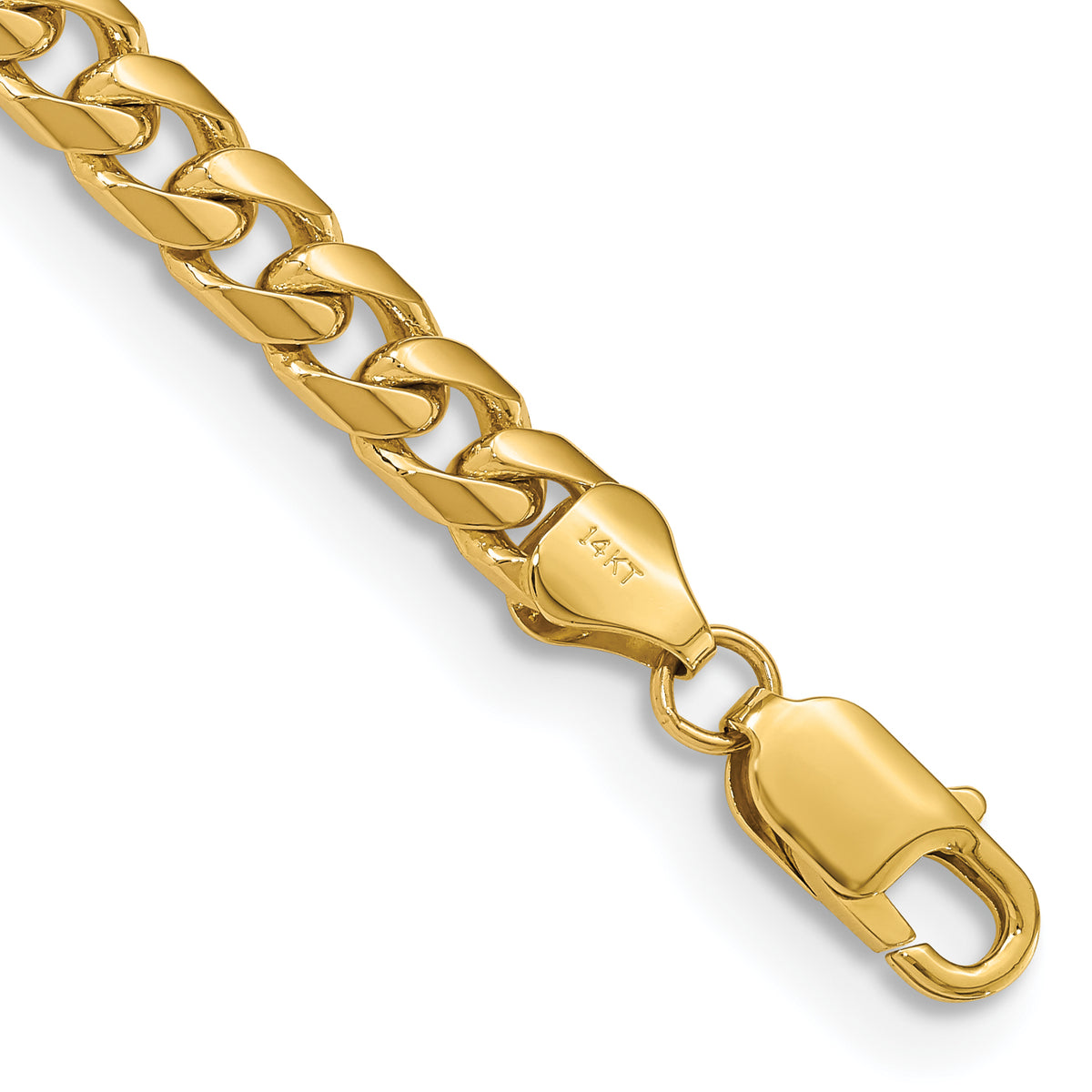 14K 9 inch 6.25mm Solid Miami Cuban Link with Lobster Clasp Chain