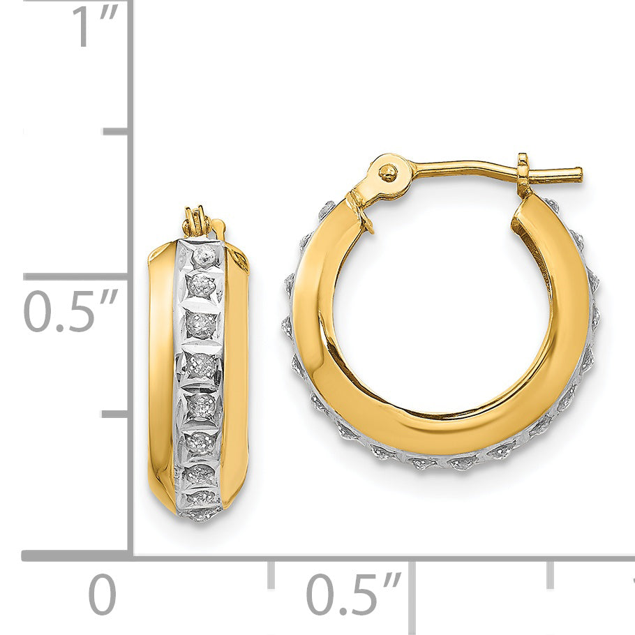 14K Gold Diamond Huggy Hoop Earrings with Polished Finish  Elegant and Lightweight