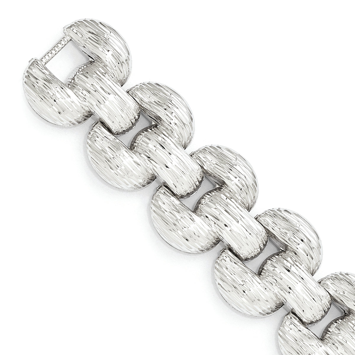 Bronze Diego Massimo Textured Rhodium-plated Stampato Bracelet