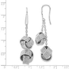 Bronze Diego Massimo Textured Rhodium-plated Love Knot Dangle Earrings