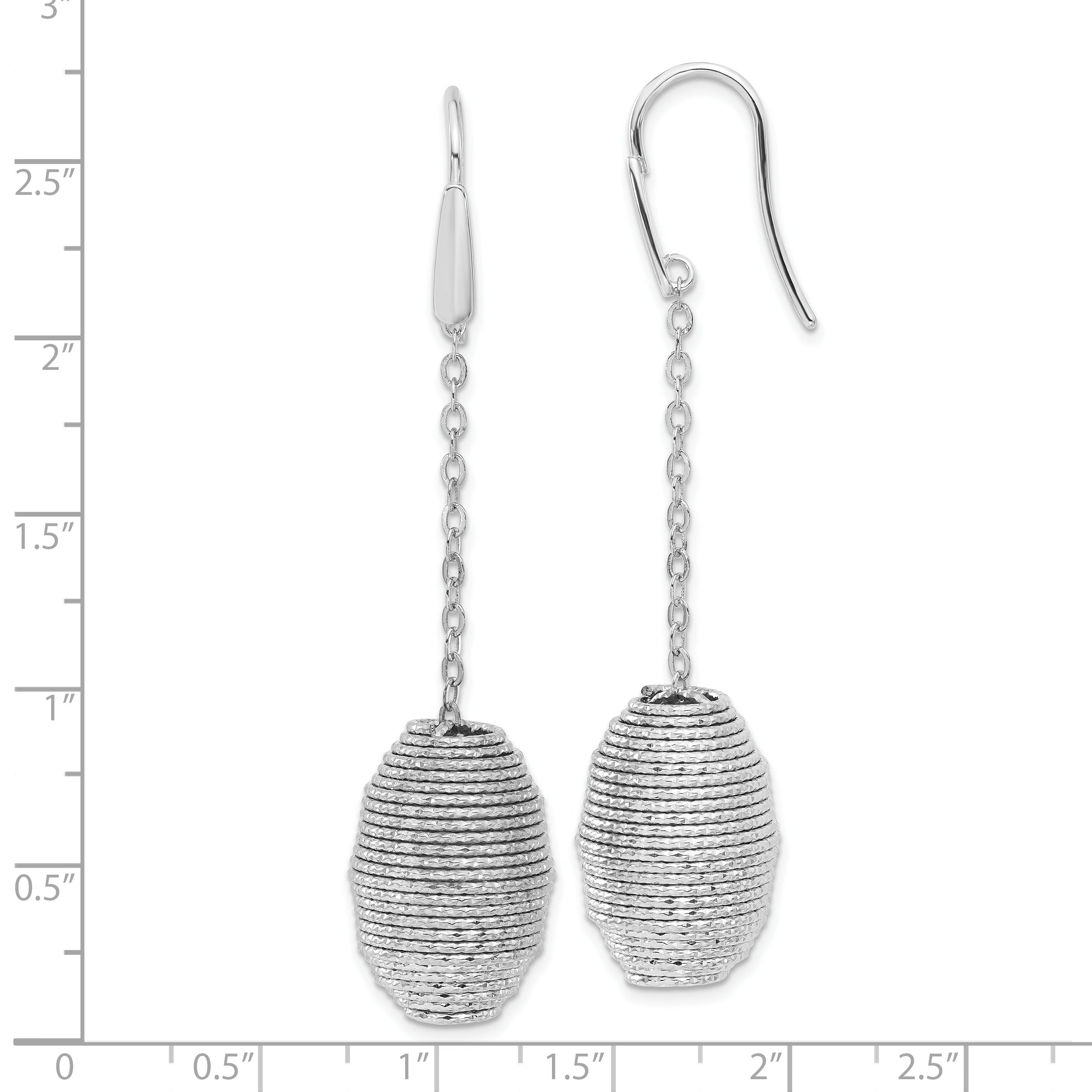 Bronze Diego Massimo Rhodium-plated Hive-shape Dangle Earrings