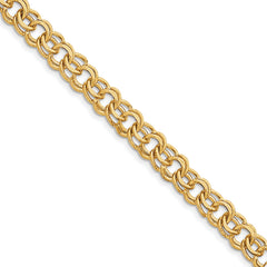 14k Double Link Charm Bracelet