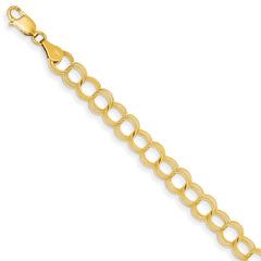 14k Solid Triple Link Charm Bracelet