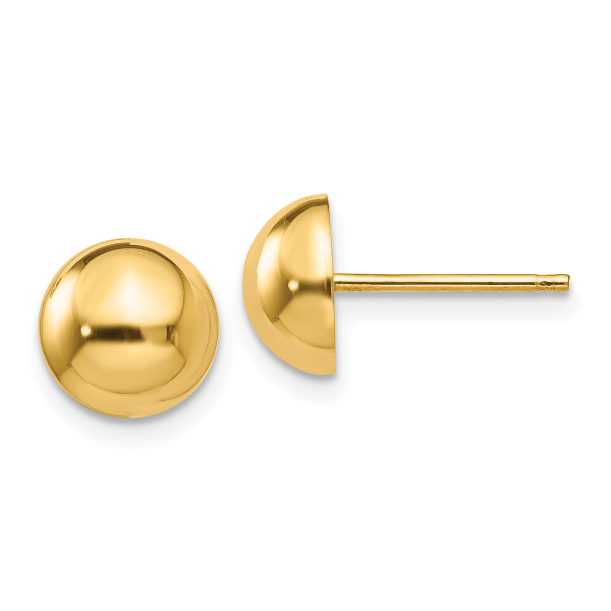 14k Polished 8mm Half Ball Post Earrings