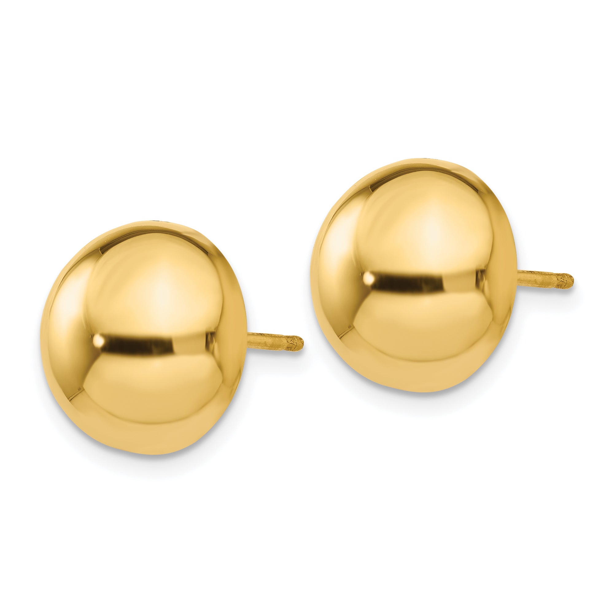 14k Polished 12mm Half Ball Post Earrings