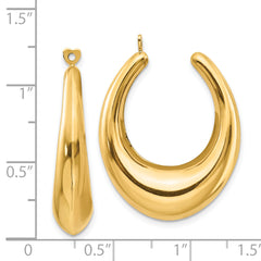 14k Polished Hollow Hoop Earring Jackets