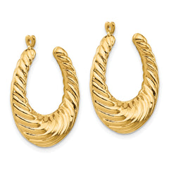 14k Polished Twisted Hollow Hoop Earring Jackets