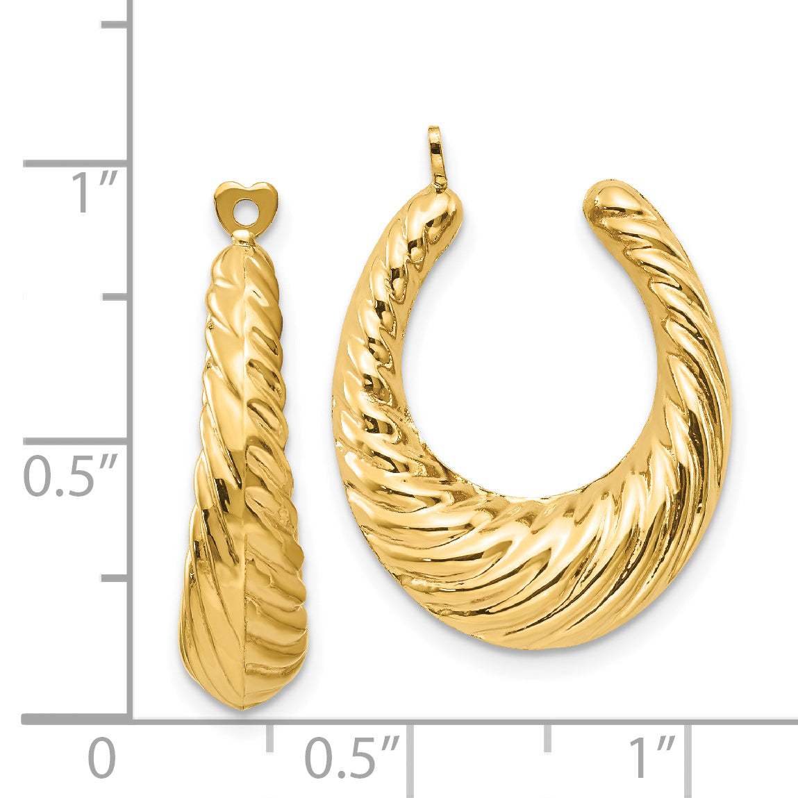 14k Polished Twisted Hollow Hoop Earring Jackets