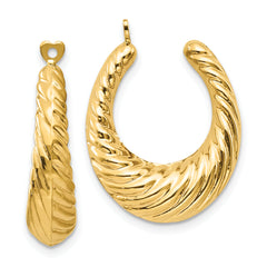 14k Polished Twisted Hollow Hoop Earring Jackets