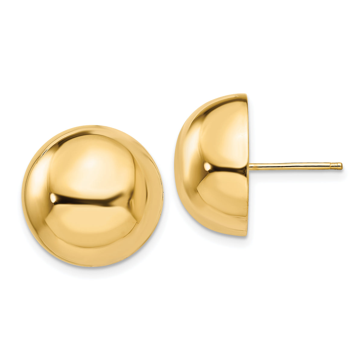 14k Polished 16mm Half Ball Post Earrings