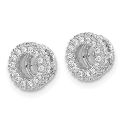 14K White Gold Lab Grown Diamond Earring Jackets